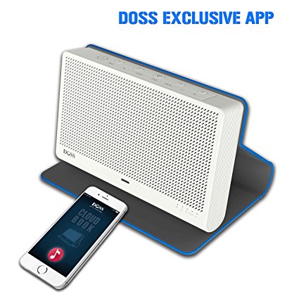 DOSS Cloud Book Wireless Portable Bluetooth 4.0&Wi-Fi Straming Music speaker,support Pandora,Spotify,iHeart,Tuneln,Multi-room play,Built-in rechargeable battery,handsfree,12 hours play[Color:Blue]