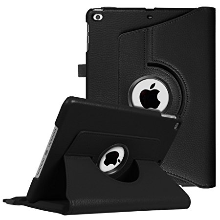 Fintie New iPad 9.7 inch 2017 / iPad Air Case - 360 Degree Rotating Stand Cover with Auto Sleep Wake for Apple New iPad 9.7 inch 2017 Tablet / iPad Air 2013 Model (Not fit iPad Air 2), Black