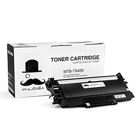 Moustache ® Brother TN-450 TN450 Premium Quality New Compatible Black BK Laser Toner Cartridge (High Yield Version of TN420) For Brother MFC 7240 7360N 7365DN 7460DN 7860DW / HL 2130 2132 2220 2230 2240 2240D 2242D 2250DN 2270DW 2275DW 2280DW / IntelliFax 2840 2940