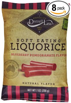 Darrell Lea Soft Eating Liquorice, Blueberry Pomegranate Candy, 7 Ounce (Pack of 8)
