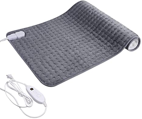 Electric Heating Pad for Back Pain Relief Cramps Relief, 11.8"x 23.6" XL Extra Large Heating Pad SoftTouch with Time Settings, Auto Shut-Off, Fast-Heating, Ultra-Soft Heat Therapy, Machine-Washable