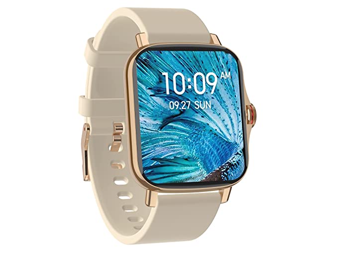 Minix Vega Full Touch Smartwatch with HD Bluetooth Calling, 1.69 inch Bezel Less Full Touch Display | All Day HR ,BP,SP02 | App Notification and Multi Sports Mode (Gold)