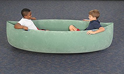Abilitations 1512741 Inflatable Pea Pod, Kindergarten to 5, 4 to 12 Years, 21.5" Height, 37" Wide, 80" Length, Vinyl, X-Large, Green