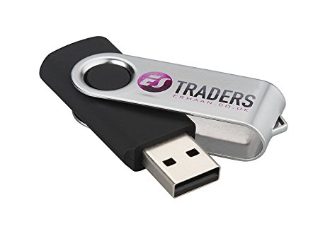 USB Flash Drive 64GB Memory Stick ES Traders® H2TESTW High Speed USB 2.0, 3.0 Swivel Design USB - Black
