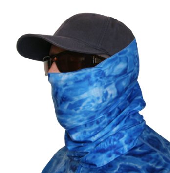 Aqua Design Fishing Sun Mask Camo Multipurpose Face Wind Sun Protection Head Tube Sizes Youth to Adult XL Fishing Hunting Gaiter