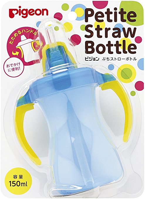 Pigeon Petit Straw Bottle Aqua Blue 150mL