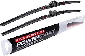 PowerClear by PowerStop – PCK-2222-3 - Front 22"   22" Windshield Wiper Blade Set, Top Lock For Chevy Silverado 1500/2500/3500, GMC Sierra 1500/2500/3500, Suburban, Yukon, Escalade [Model Specific]