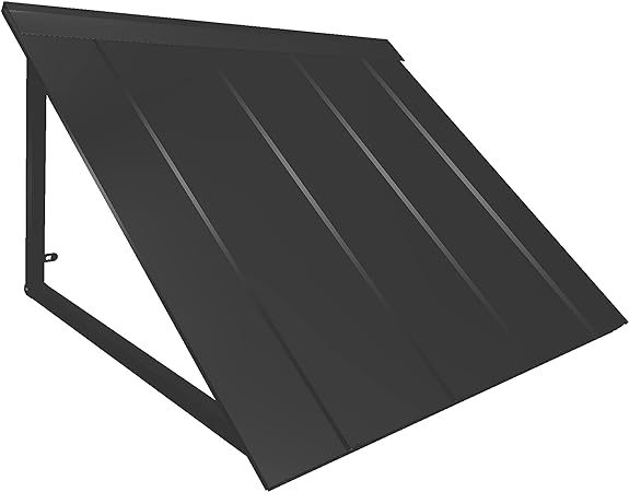 Awntech 6 ft. Houstonian Standing Seam Metal Door/Window Awning Fixed Outdoor Canopy 80 Inch W x 36 Inch Proj, Black