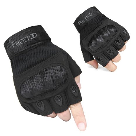 FREETOO Outdoor Half Finger Assault Paintball Fingerless Gloves