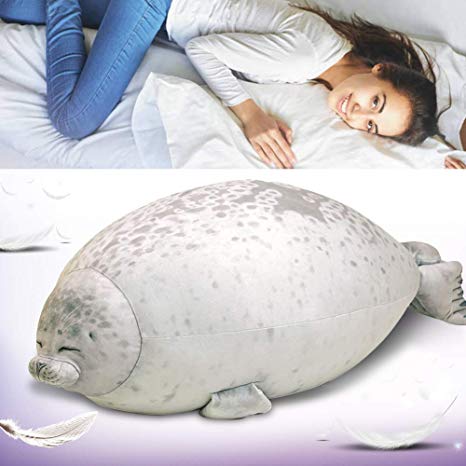 Creatsnow Chubby Cute Blob Seal Pillow Stuffed Cotton Plush Animal Toy Cute Ocean Soft Pillow Pets Plush Toy Large(23.6inch) B