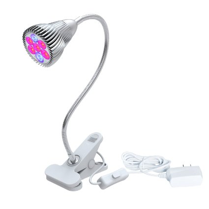 Aptoyu LED Plant Grow Light 7W Desk Grow Lamp with Spring Clamp and Gooseneck Arm for Indoor Plant