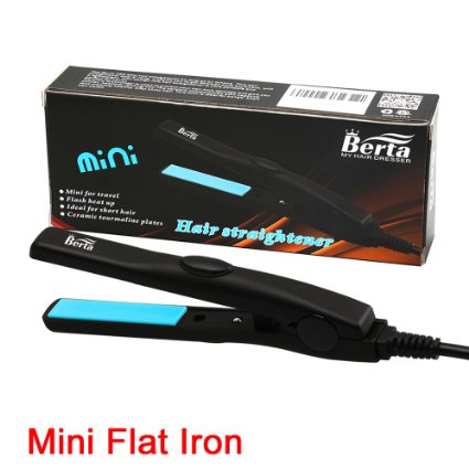 Berta Mini Hair Straightener 0.5 Inch Ceramic Hair Falt Iron for Travel US Plug