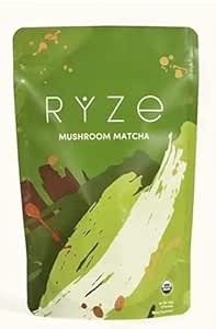 Ryzë Matcha Mushroom Coffee Blend - 6.35oz Pack, Organic, Enhanced with Adaptogens for Energy & Focus