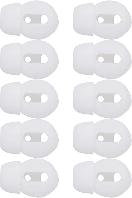Yutoner 5 Pairs AirPods Ear Tips Anti-Slip Silicone Earbuds Cover Compatible with Apple AirPods 2 & AirPods or EarPods-【Not Fit in The Charging Case】 (White)