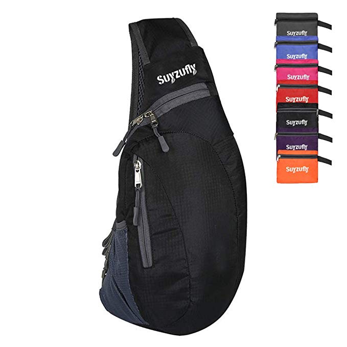 Men Women Foldable Sling Bags Shoulder Chest Backpack Crossbody Daypack for Cycling Walking Hiking