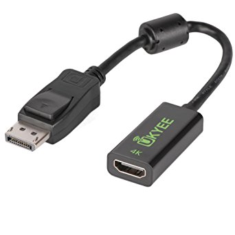 DisplayPort 1.2 to HDMI,UKYEE Display port DP to HDMI Adapter 4K2K (Male to female) for DisplayPort Enabled Desktops and Laptops to HDMI converter Connect Displays