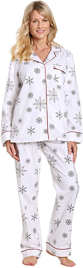 Noble Mount Flannel Pajamas Women, 2Pc Pajama Set for Women, Winter Pajamas for Women