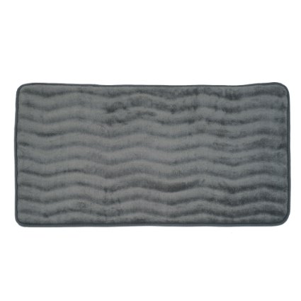 Lavish Home Memory Foam 24 by 60-Inch Bath Mat, Platinum, X-Long