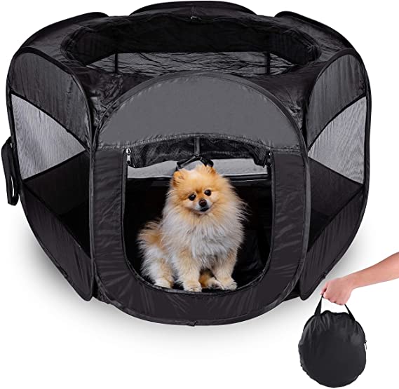 Zento Deals Pet Playpen Foldable Portable Waterproof - Indoor or Outdoor Dog Tent, Animal Kennel, Pet Exercise