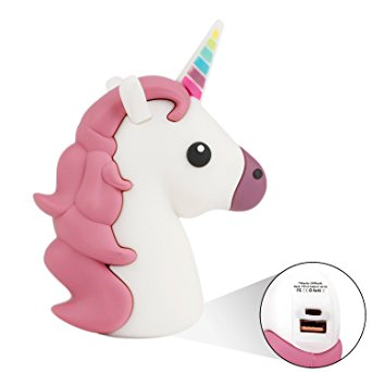 2017 Upgrade Fast Charge Unicorn Emoji Powerbank 2600mah power bank External Battery Charger Unicorn Cartoon Portable Backup Pack compatible With iPhone 7 Plus 6 6S 5S 5C SE 4S Android Phone (Unicorn)