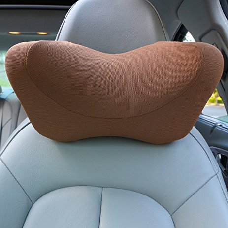 Car headrest pillow, Car Neck Pillow Memory Foam With Adjustable,Car Seat Head Pillow for driving,neck pillow for car,car seat neck support (Coffee)
