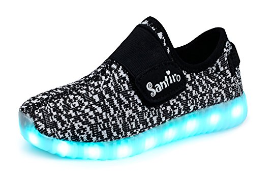 Santiro Kids 7 Colors LED Light up Shoes for Boys Girls(Toddler/Little Kid/Big Kid)