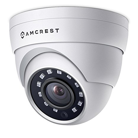 Amcrest UltraHD Outdoor 4-Megapixel PoE Vandal Dome IP Security Camera - IP67 Weatherproof, IK10 Vandal-Proof, 4MP (2688 TVL), IP4M-1055E (White)