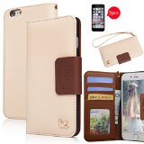 iPhone 6 Case472PCS HD Screen ProtectorsUpgraded-Opened Volume and Power Button Portsno Break IssuesBy HiLDAWallet CasePU Leather CaseCredit Card HolderFlip Cover SkinBrown