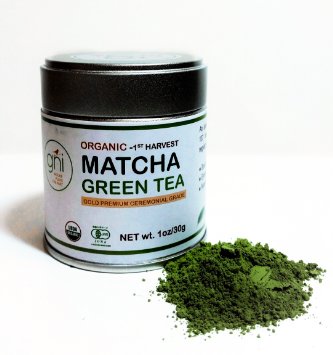 USDA & JAS CERTIFIED Japanese First Harvest Premium Ceremonial Grade Matcha Green Tea Powder 30g in a 1oz Tin