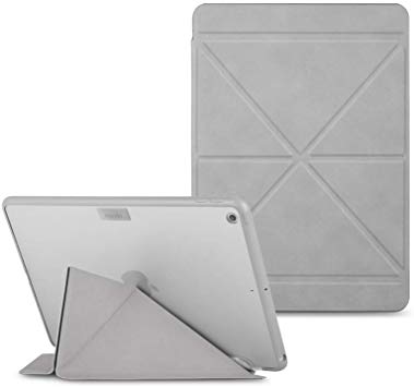 Moshi VersaCover Case for iPad 7 10.2-inch, Folding Cover with 3-Viewing Angles, Auto Sleep/Wake, Reinforced Frame, Magnetic Closure, Works with Moshi's Pencil Case, Stone Gray