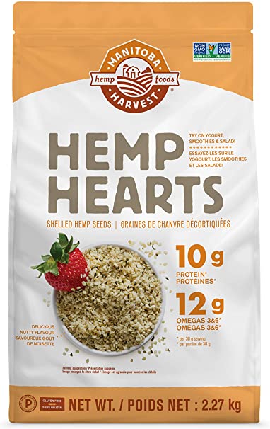 Manitoba Harvest Hemp Hearts Shelled Hemp Seeds, 2.27kg; 10g Plant-Based Protein & 12g Omegas per Serving, Whole 30 Approved, Vegan, Keto, Paleo, Non-GMO, Gluten Free
