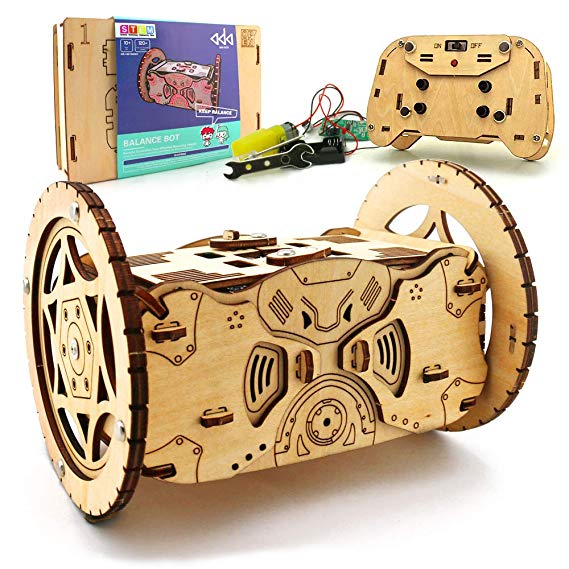 3D Wooden Puzzle Remote Control Car Robot Kit – DIY Kids Robotics Balancing RC Car