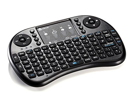iClever IC-RF02 Mini 2.4GHz Wireless Entertainment QWERTY Keyboard with Multi-Touch Mouse Touchpad for PC, Pad, Andriod TV Box, Google TV Box, Xbox360, PS3 & HTPC/IPTV (Not for Samsung Smart TV)