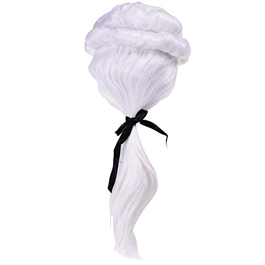 BCP White Color Gentleman Lawyer George Washington Wig Costume Accessory