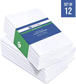 CraftoXo Cloth Napkins Set of 12 | Reusable Dinner Napkin | Table Napkins | Super Soft Fabric for Multi-Purpose Usage | Hotel Quality Poly-Cotton Napkins | White Serviettes Table Decor 18x18 inches
