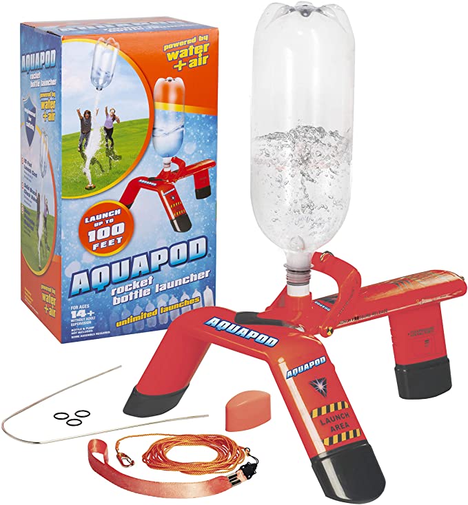 AquaPod Water Bottle Rocket Launcher Science Kit- STEM Toy Launches Soda Bottles Up to 100 ft in Air