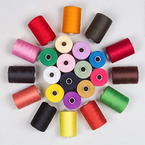 LIANTRAL Sewing Thread Kit, Polyester Thread 24 Colors 1000 Yards Each Spools for Hand & Sewing Machine