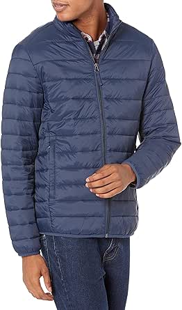 Amazon Essentials Men's Packable Lightweight Water-Resistant Puffer Jacket (Available in Big & Tall)