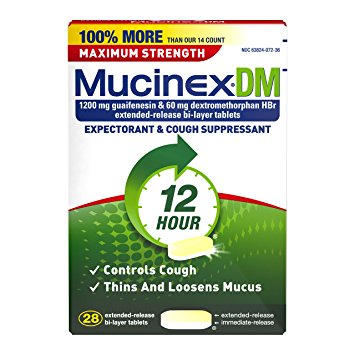 Mucinex DM 12 Hr Max Strength Expectorant & Cough Suppressant Tablets, 28ct