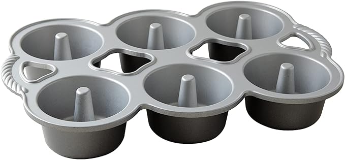 Nordic Ware Mini Angel Cakes Pan, 6-Cup, Graphite