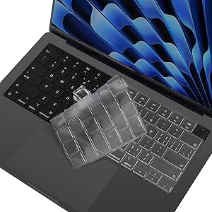 CaseBuy Premium MacBook Air 13 M3 Keyboard Cover for MacBook Air 13.6 inch M3 Chip A3113 2024 Released Liquid Retina Display & Touch ID TPU Protector Skin