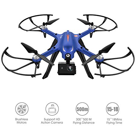 DROCON Blue Bugs 3 Outdoor Powerful Drone with Brushless Motors Real Long Working Time Quadcopter Support HD Action Camera