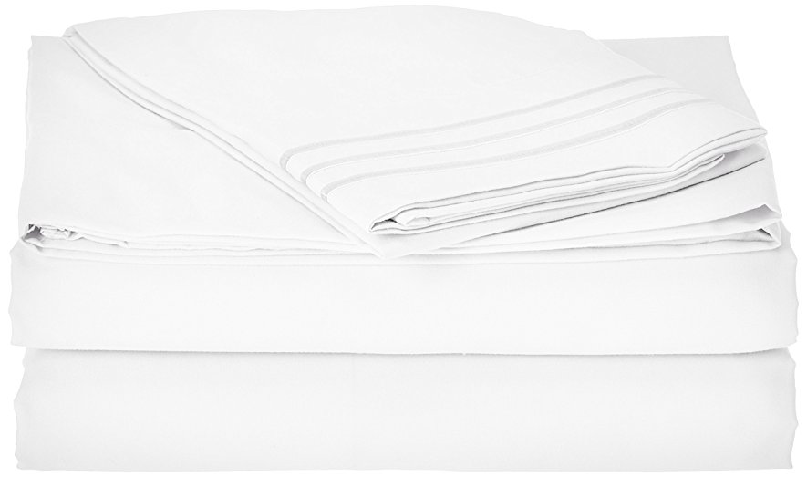 Elegant Comfort Egyptian Quality 4-Piece Bed Sheet Sets, Queen, Deep Pockets, White