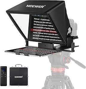 NEEWER Teleprompter X14 II with RT113 Remote & App Control, 14" Beamsplitter, Vertical Adjustable Snap in QR Plate Compatible with Manfrotto 501PL iPhone iPad Tablet Camera Camcorder, Assembly Free