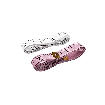 2 Pack Sewing Tape Measure Soft Tape Measure Double Scale Flexible Ruler for Weight Loss Medical Body Measurement Sewing Tailor Craft, Vinyl, Has Centimetre Scale on Reverse Side 60-inch（White, Pink）