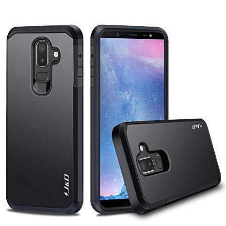 J&D Galaxy J8 Case, [ArmorBox] [Dual Layer] Hybrid Shock Proof Protective Rugged Case for Samsung Galaxy J8 - Black