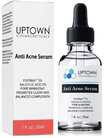 Anti Acne Serum for Men Women and Teens From Uptown Cosmeceuticals Offers Cutting Edge Skin Care Product That Helps to Control and Get Rid of Acne Best Pore Minimizer Treatment 30ml