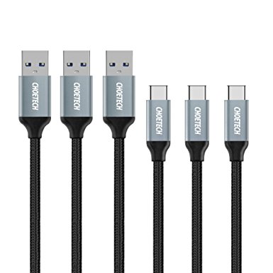 USB C to USB 3.0 Cable (3-Pack), CHOETECH (3.3ft/1m) USB 3.0 Type A to Type C Cable (Braided) for Galaxy Note 8,Galaxy S8/S8 Plus, LG G6, Nintendo Switch, LG G5, HTC 10 and More