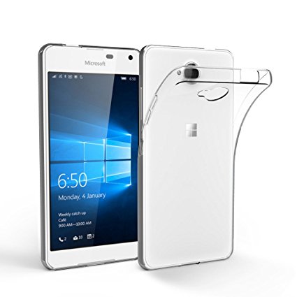 Microsoft Lumia 650 Clear Case, EasyAcc Microsoft Lumia 650 Soft TPU Case Crystal Transparent Slim Anti Slip Case Back Protector Cover Shockproof