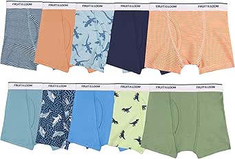 Fruit of the Loom Boys' and Toddler Boxer Briefs, Tag Free & Breathable Underwear, Assorted Color Multipacks